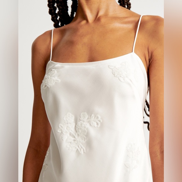 Abercrombie White Embellished Slip Mini Dress - Picture 3 of 4